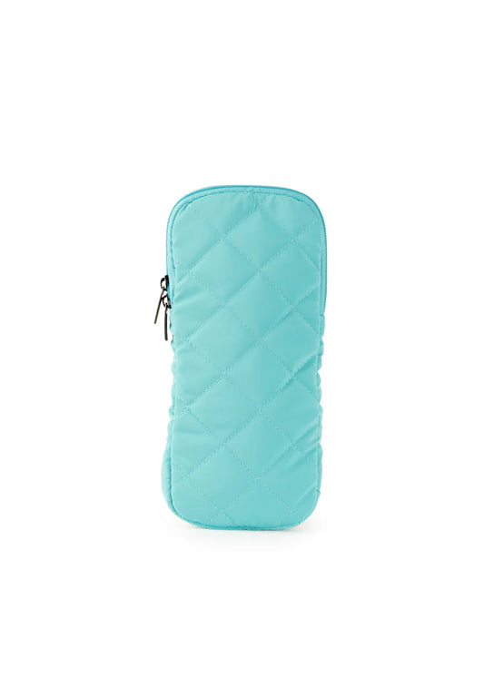 EV PUFFER TURKS GLASSES CASE TURQUOISE AND CHARTREUSE