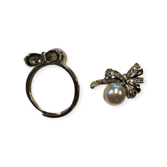 Bow Pearl Ring Adjustable