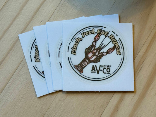 AV&Co Crawfish Pinch, Peel, Eat, Repeat Sticker