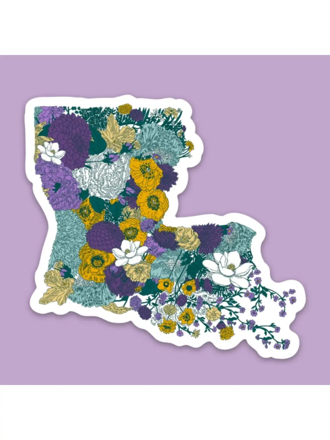 3" Floral Louisiana Sticker