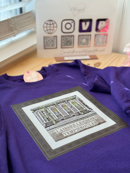 AV&Co. Mardi Gras Street Tiles Sweatshirt (Purple)