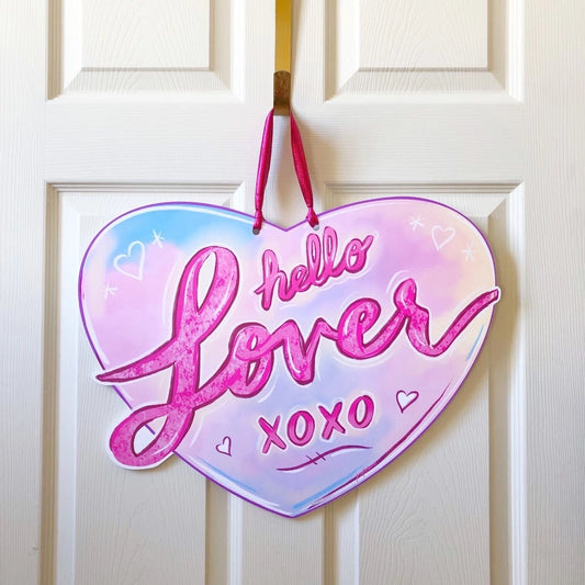 Hello Lover Heart Door Hanger - Valentine Swiftie Door Decor